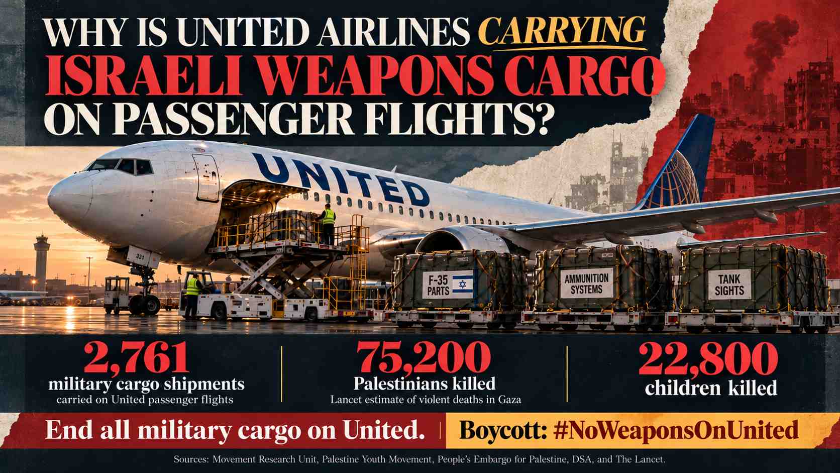 No Weapons on United: Stop Military Cargo on Passenger Flights
