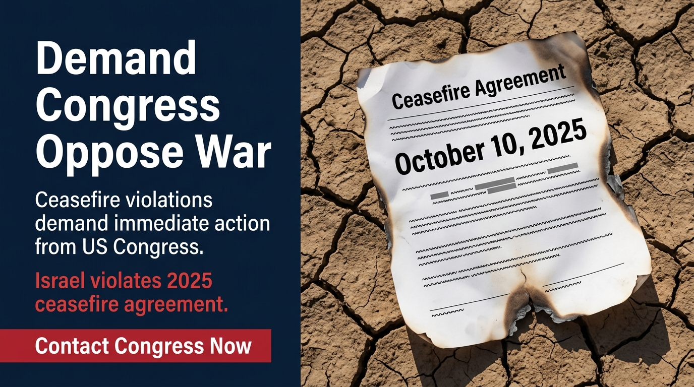 Demand Congress to Oppose US-Israel Militaries Merger, Fix the Current US Foreign Policy, Act to End the Illegal Wars, Call for Israel to Repeal the Racist Death Penalty Law and End of Support to Israel at ALL Levels