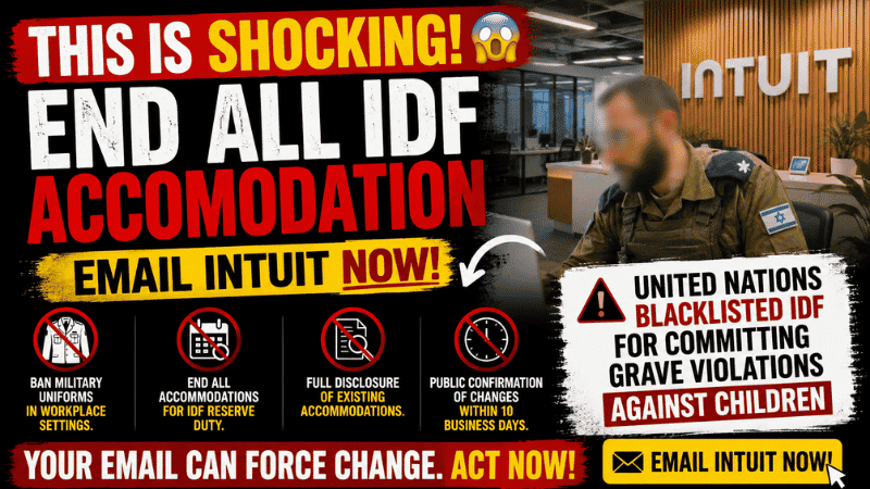 End Intuit’s Accommodation for IDF War Criminals